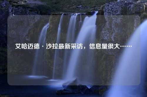 艾哈迈德·沙拉最新采访，信息量很大……