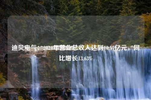 迪贝电气：2024年营业总收入达到10.57亿元，同比增长13.63%