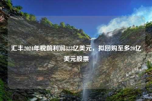 汇丰2024年税前利润323亿美元，拟回购至多20亿美元股票